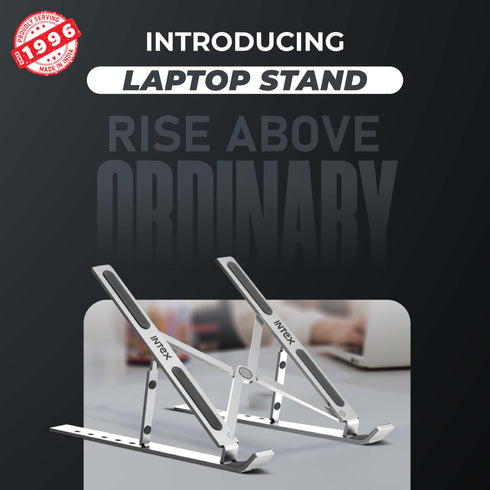 Intex Laptop Stand |  7 Adjustable Height Levels  (Metal & Silicone)